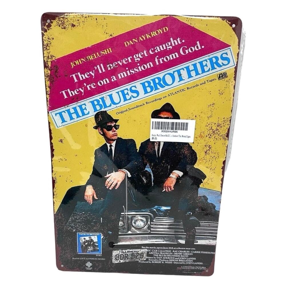 New in Package Blues Brothers Wall Decor Indoor Tin Metal sign